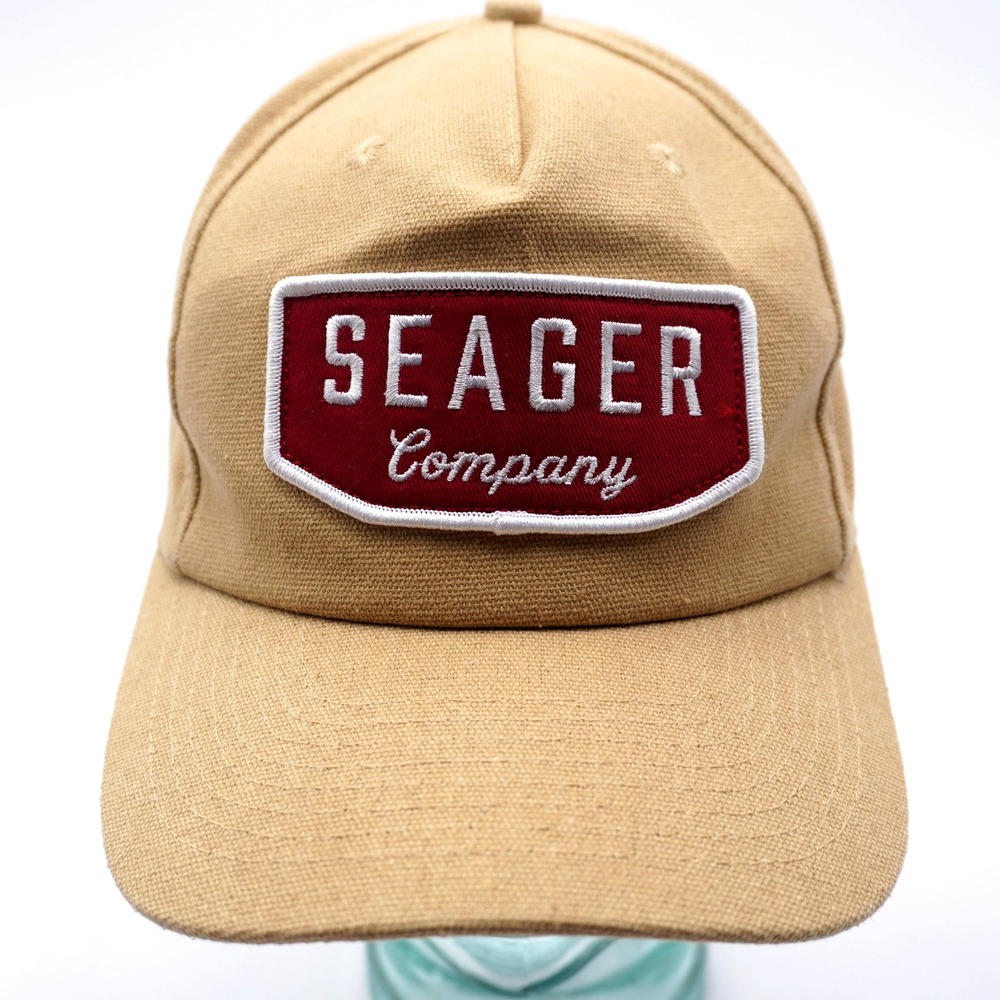 Seager Co Company Khaki Canvas Snapback Cap Western Lifestyle Adjustable Hat